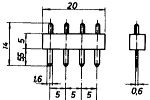 Stecker 4-polig, gerade, schw