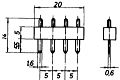 Stecker 4-polig, gerade, schw