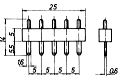 Stecker 5-polig, gerade, grau